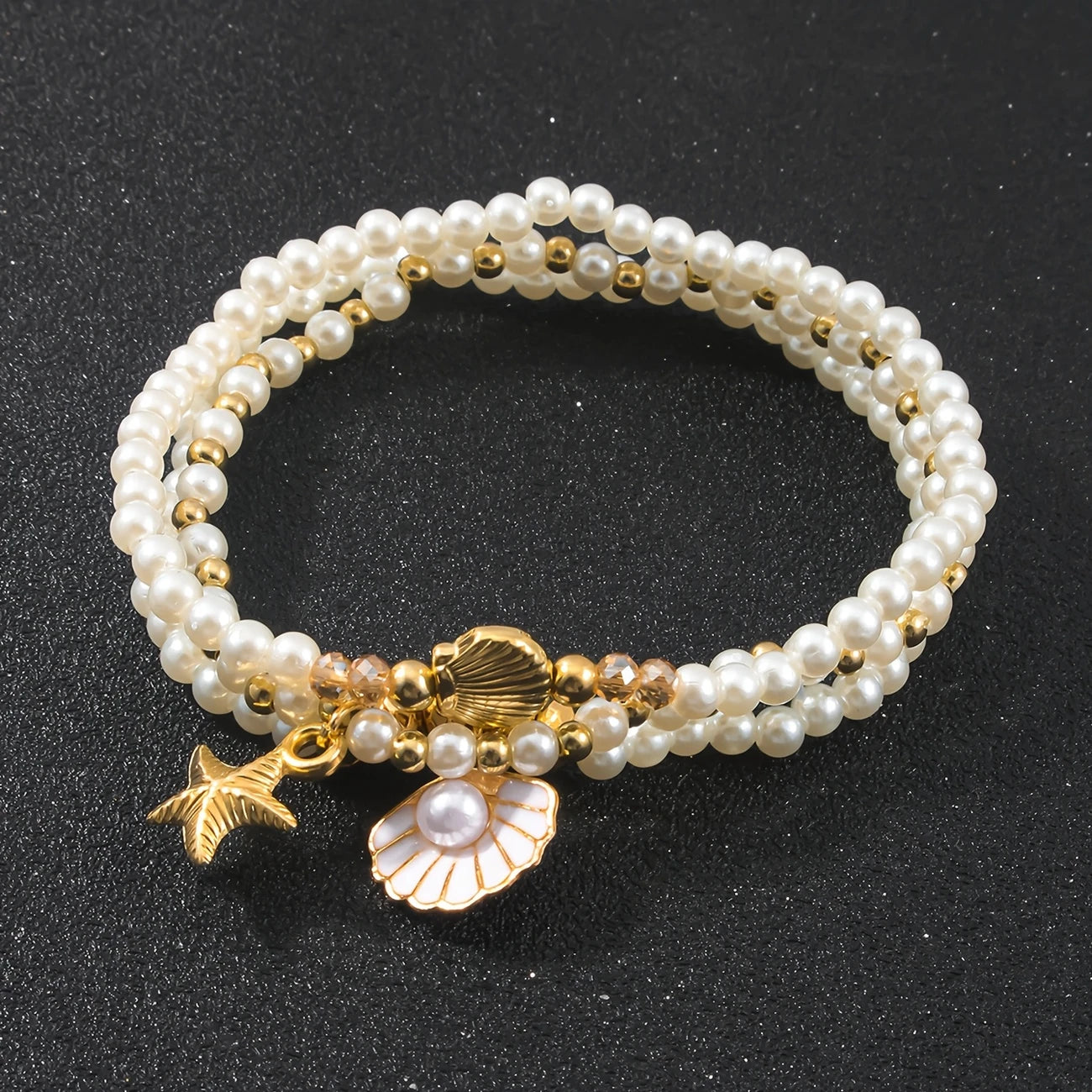 Conjunto de 3 Pulseras Elegantes con Perlas