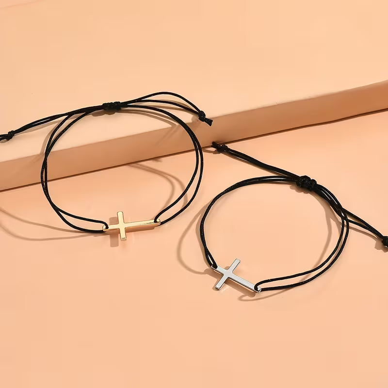 Brazalete de pareja Cruz trenzada