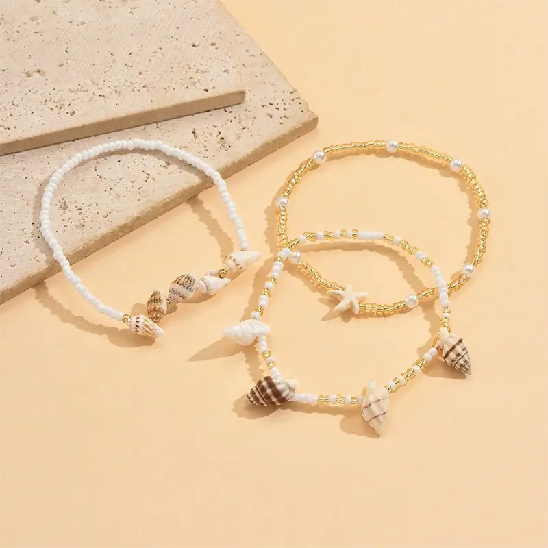 Tobillera para Mujer Estilo Océano de 3 Piezas