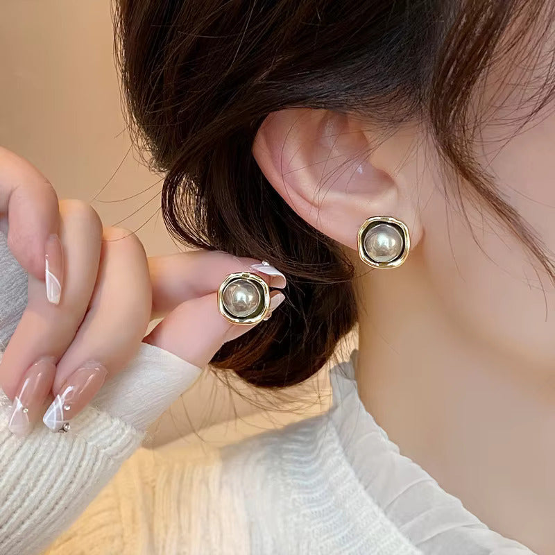 Isabel - Pendientes vintage elegantes de perlas negras