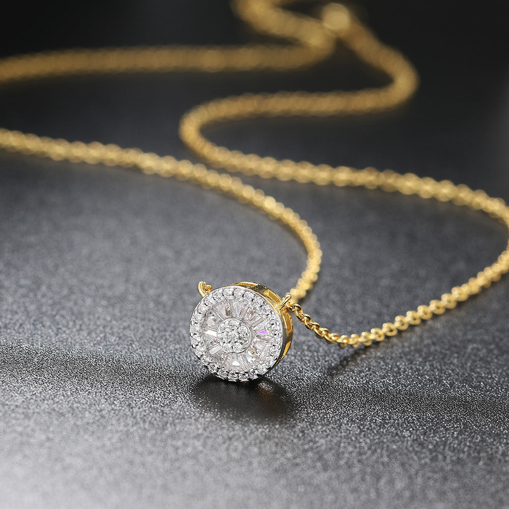 Collar dorado de cristal redondo Anne-Marie