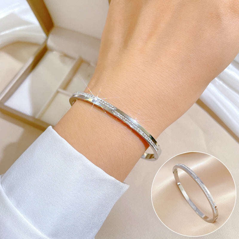 Pulsera rígida de cristal dorado Aera
