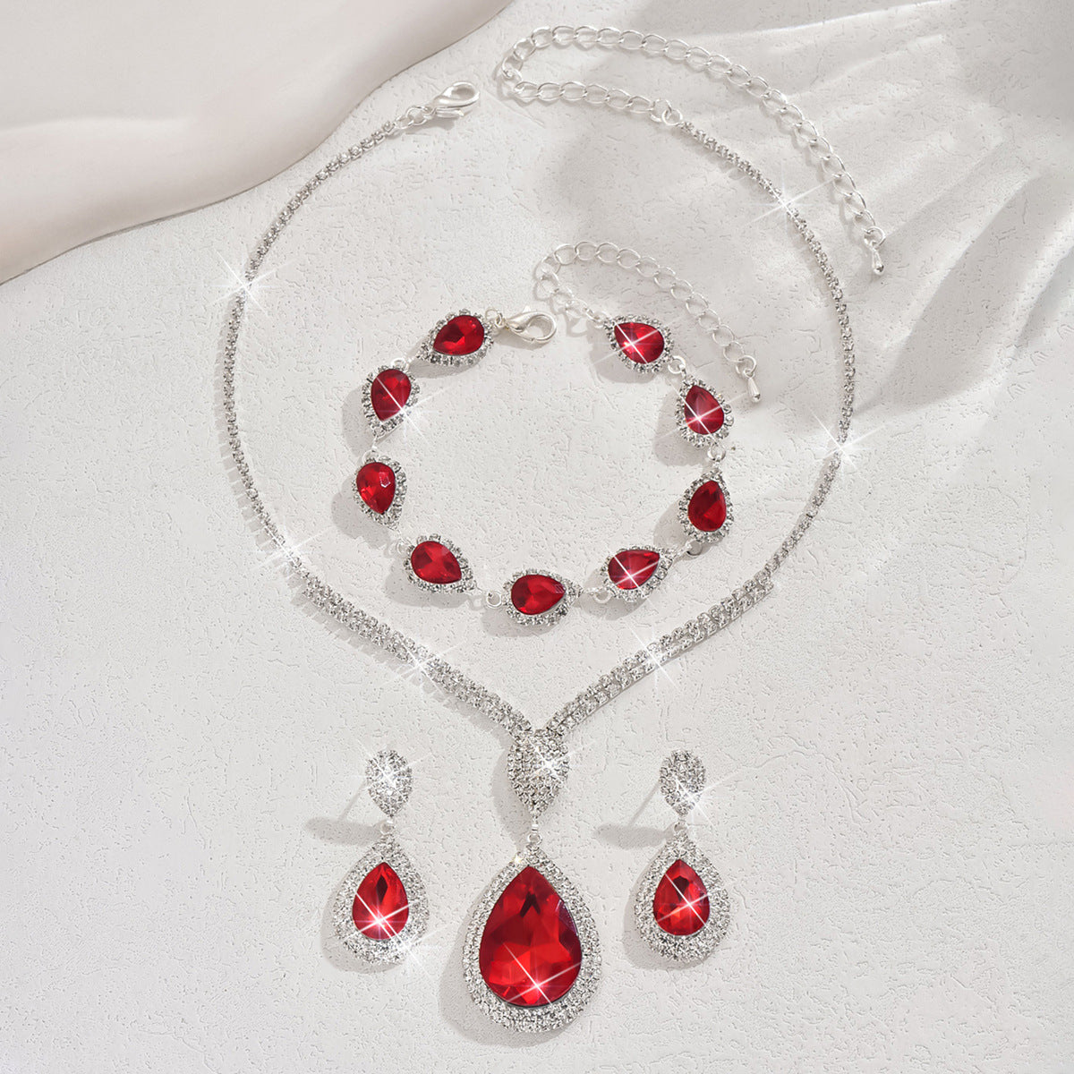 Set de joyas Thalira Bloodwynne | Oro blanco
