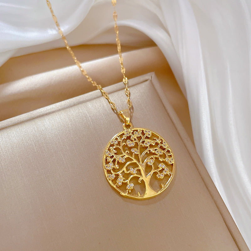Collar dorado del Árbol de la Vida Lilia