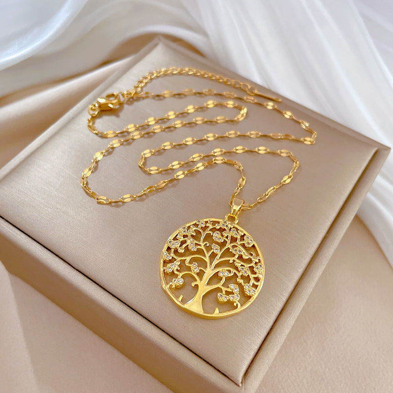 Collar dorado del Árbol de la Vida Lilia