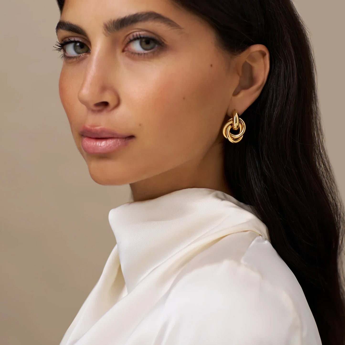 Pendientes Statement Interlocking | Oro