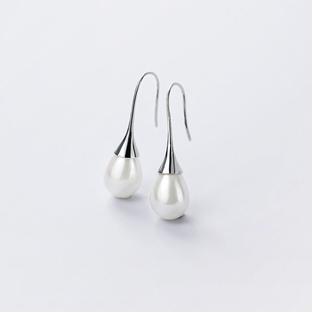 Pendientes de perlas colgantes