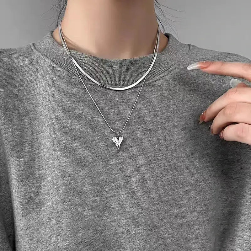 Collar de Plata 925 con Corazón Bohemio