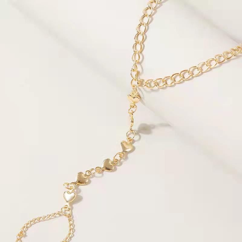 Pulsera de cadena para dedos Corazones Vívidos