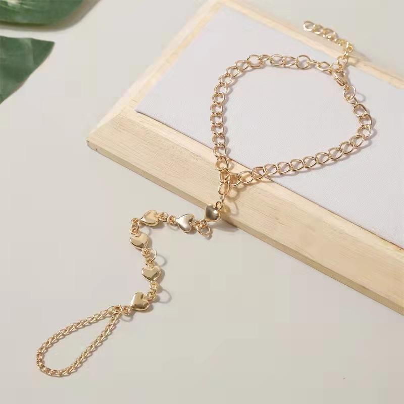 Pulsera de cadena para dedos Corazones Vívidos