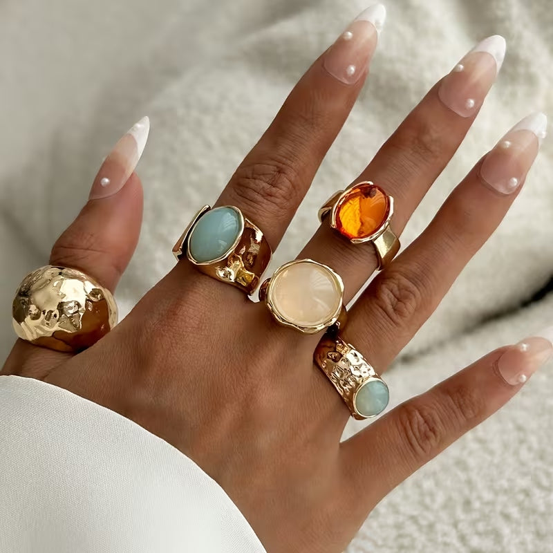 Set de 5 Anillos Vintage Bohemios