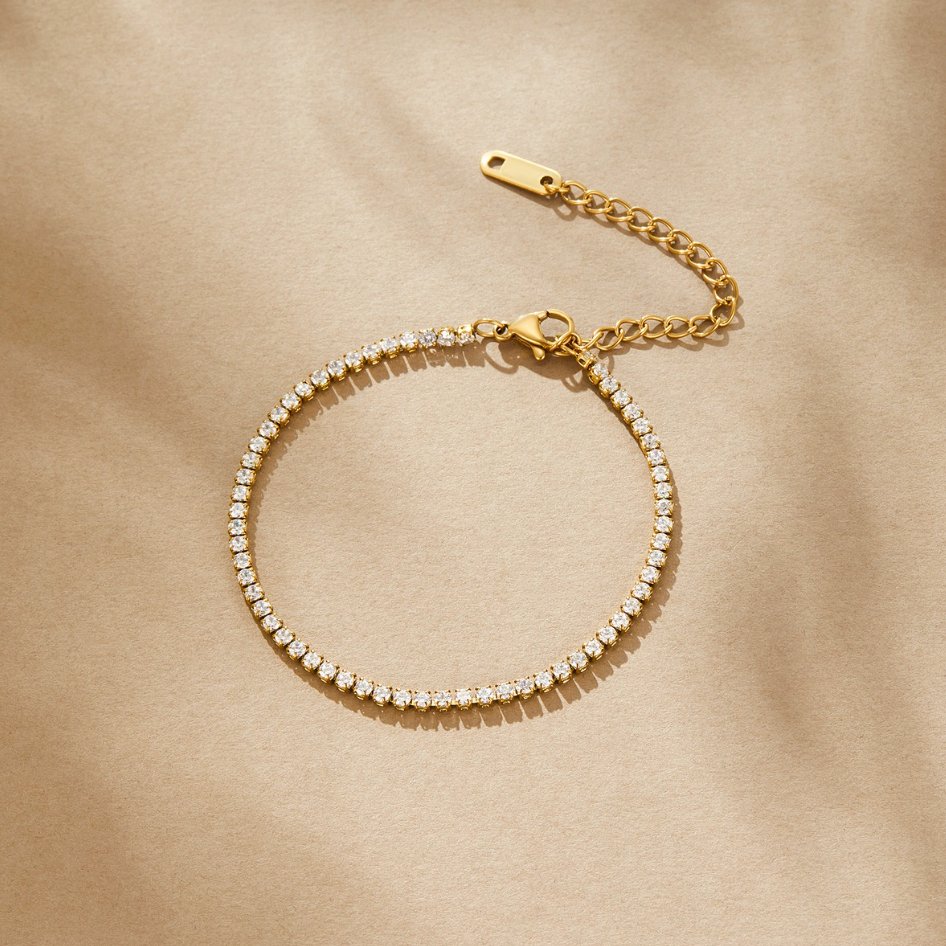 Pulsera de tenis de oro Cordelia