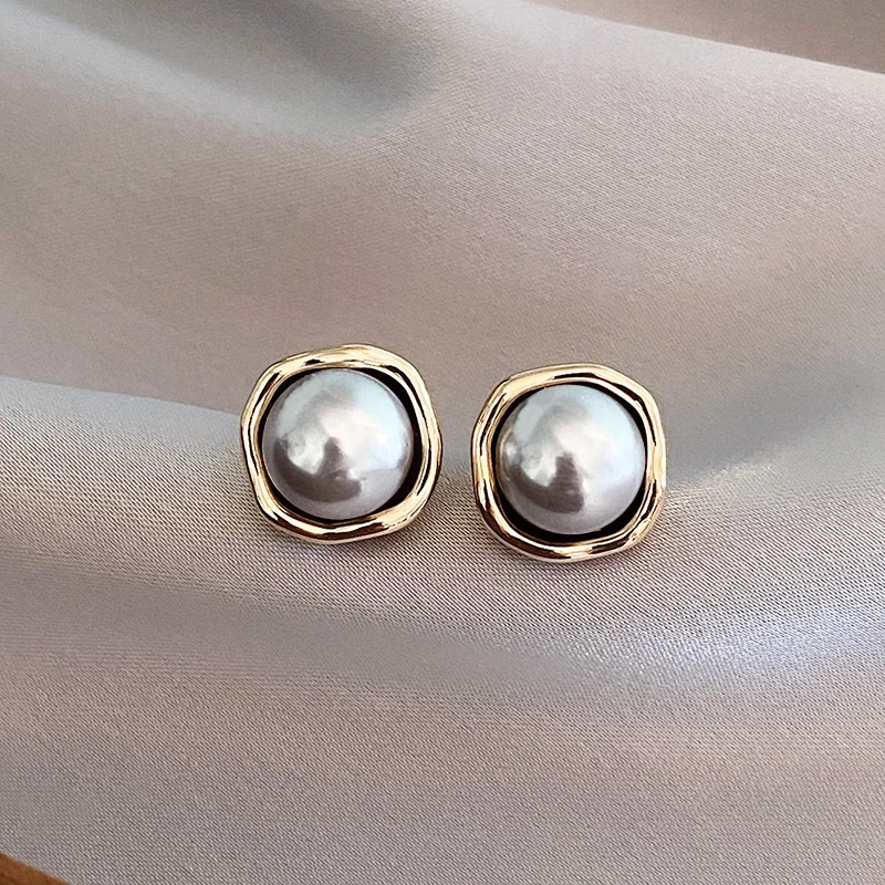 Isabel - Pendientes vintage elegantes de perlas negras