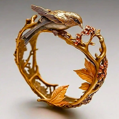 Anillo de oro Colibrí Vintage