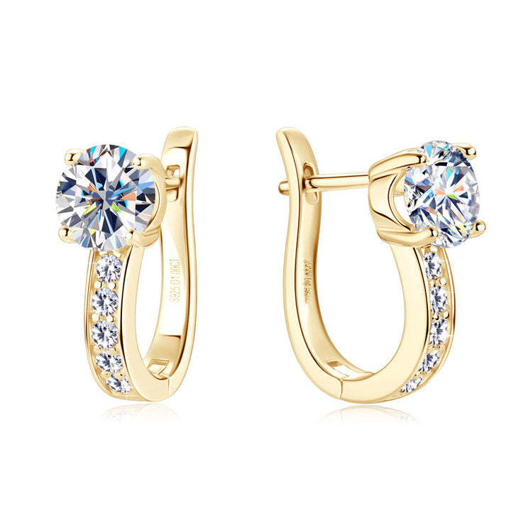 Pendientes tipo huggie Channel | Oro blanco