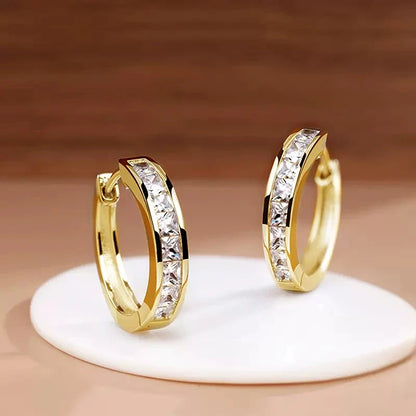 Pendientes Princesa con Zirconias Cuadradas