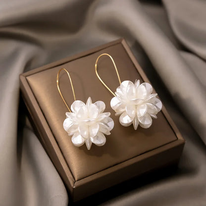 Pendientes Largos Flor de Perla