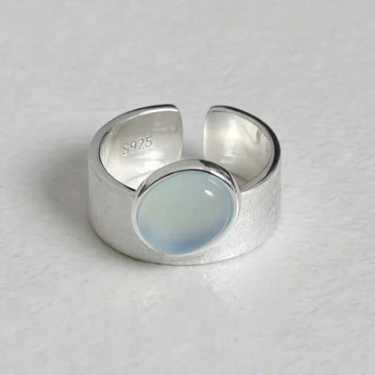 Anillo Vintage Lunar Plata 925 con Piedra Ovalada