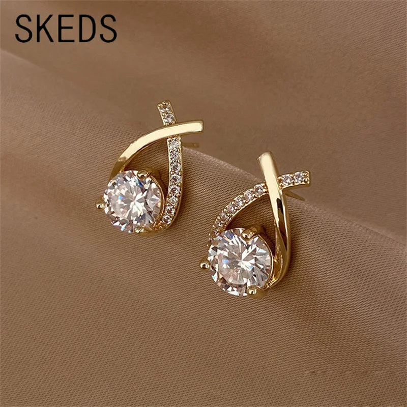 Pendientes Cruz Cristal con Zirconia