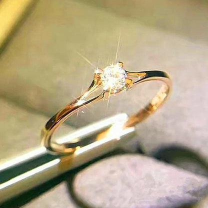Anillo Solitario Boho con Zirconia Brillante