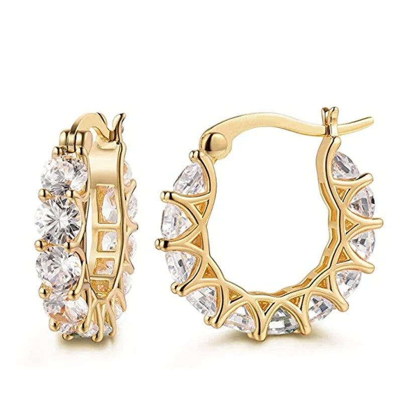 Pendientes Vintage con Zirconias Dorado