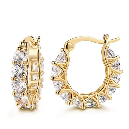 Pendientes Vintage con Zirconias Dorado