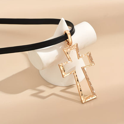 Collar colgante Cruz con cordón