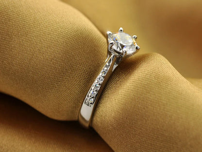 Anillo Solitario Plata 925 con Zirconia Brillante