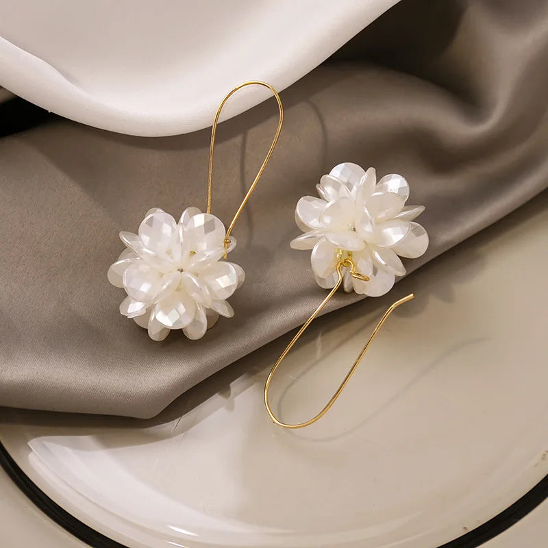 Pendientes Largos Flor de Perla