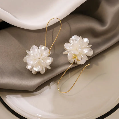 Pendientes Largos Flor de Perla