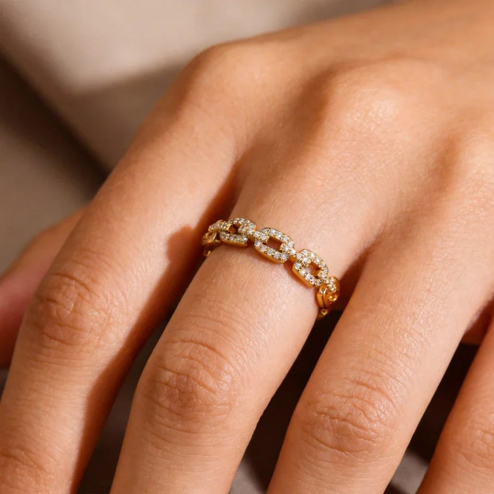 Anillo Trenza Zirconia Ajustable