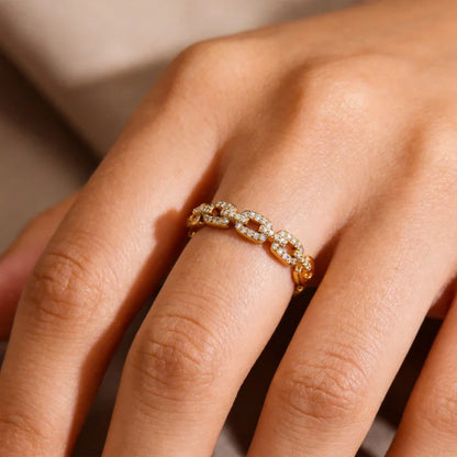 Anillo Trenza Zirconia Ajustable