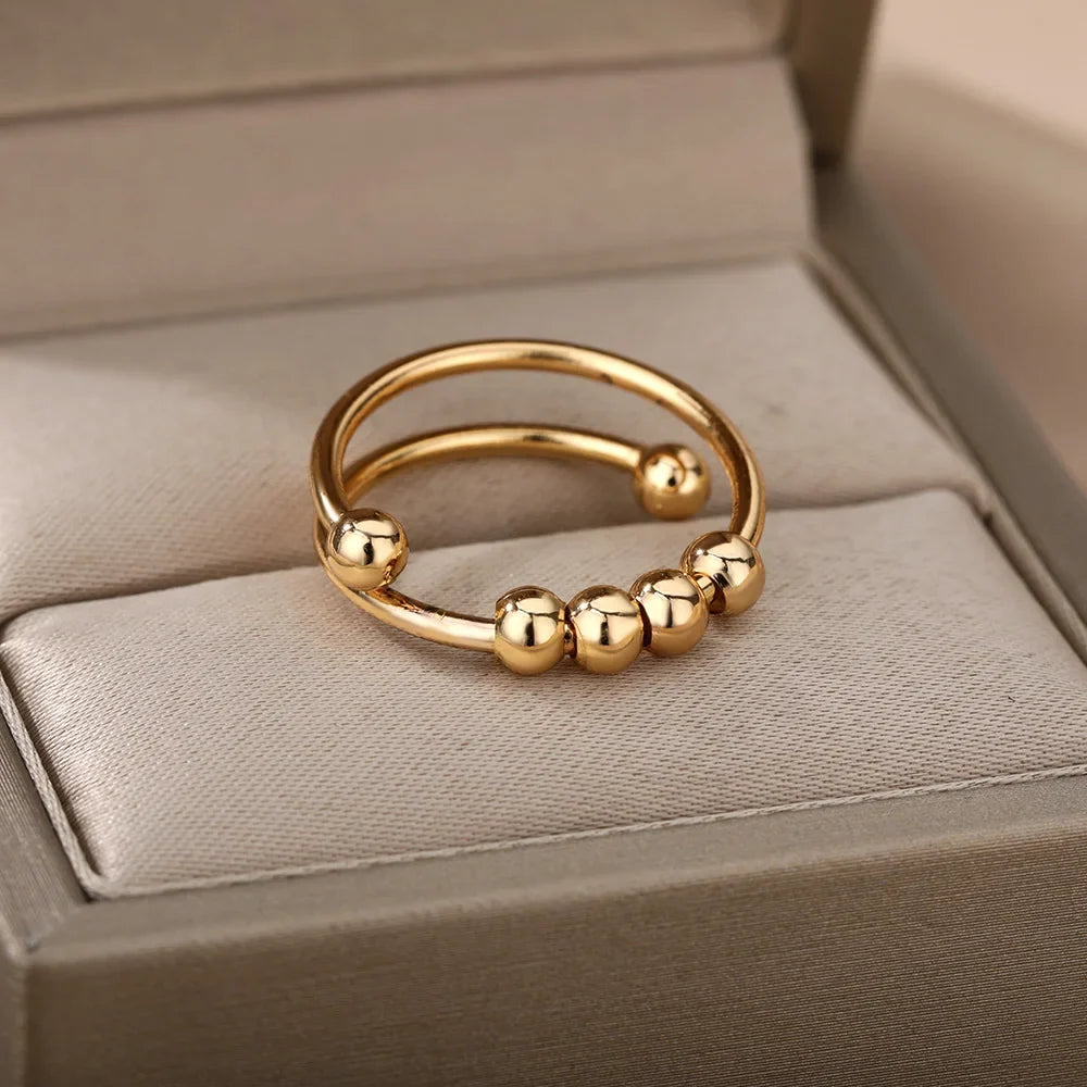 Anillo Giratorio Calma Antiestrés con Bolitas