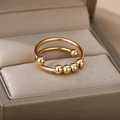 Anillo Giratorio Calma Antiestrés con Bolitas