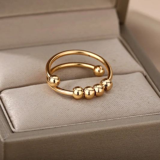 Anillo Giratorio Calma Antiestrés con Bolitas
