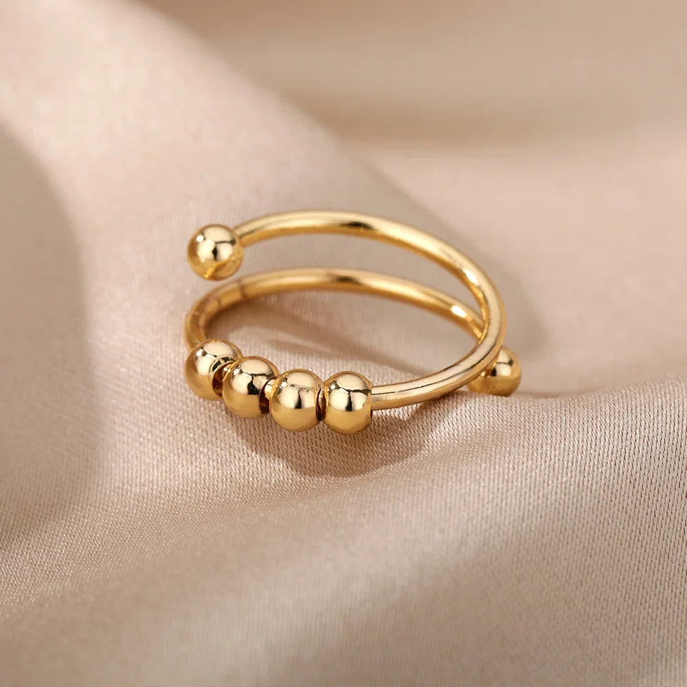 Anillo Giratorio Calma Antiestrés con Bolitas