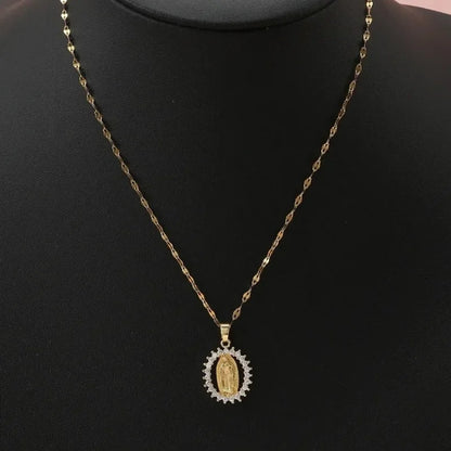 Collar Virgen Milagrosa con Zirconias