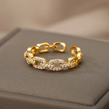 Anillo Trenza Zirconia Ajustable