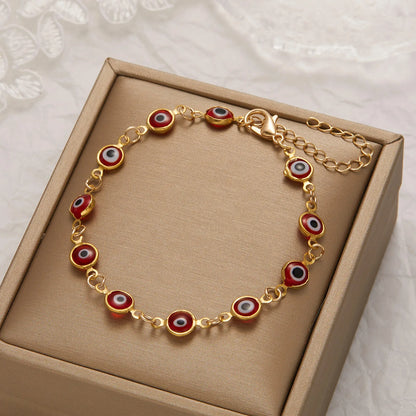 Pulsera Ojo Turco de la Suerte y Protección Dorada Ajustable