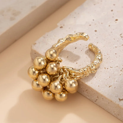 Anillo ajustable de Esferas Dorado
