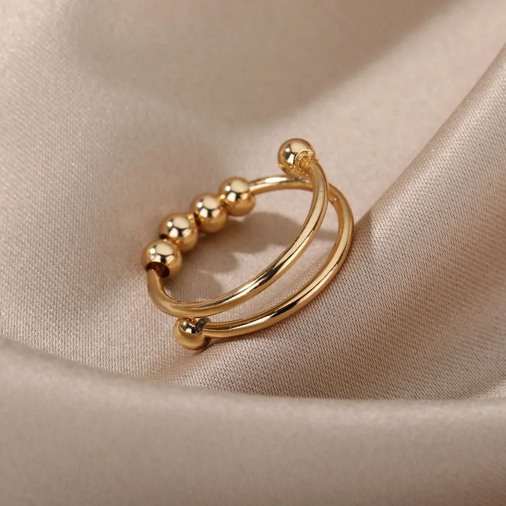 Anillo Giratorio Calma Antiestrés con Bolitas