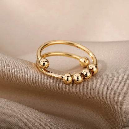 Anillo Giratorio Calma Antiestrés con Bolitas
