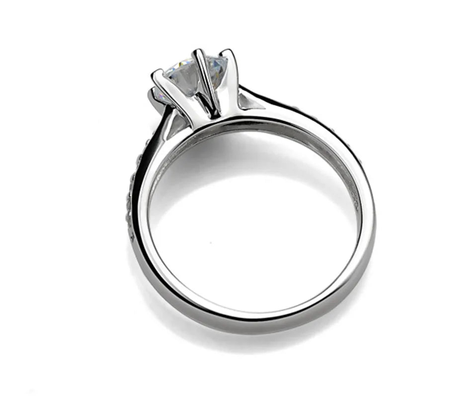 Anillo Solitario Plata 925 con Zirconia Brillante