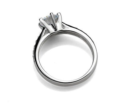 Anillo Solitario Plata 925 con Zirconia Brillante