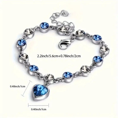 Pulsera brillo Ocean Heart | Oro blanco