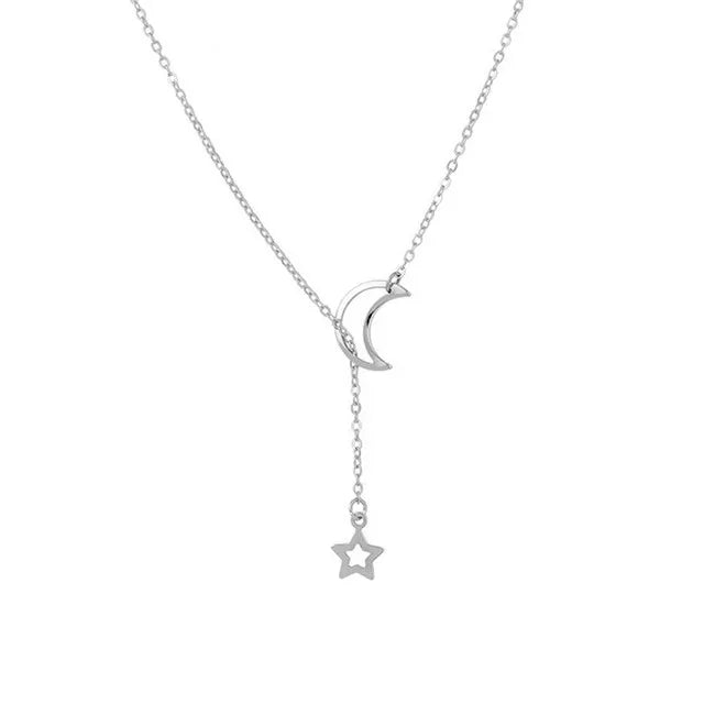 Collar Luna y Estrella Celestial Dorado