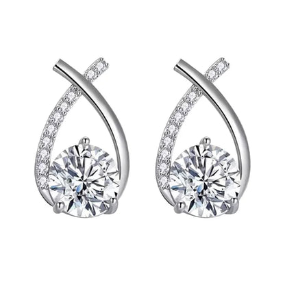 Pendientes Cruz Cristal con Zirconia