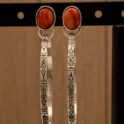 Pendientes boho vintage de ónix