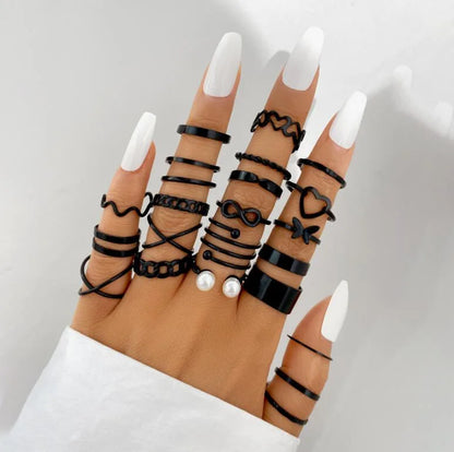Set de Anillos Boho de Perla
