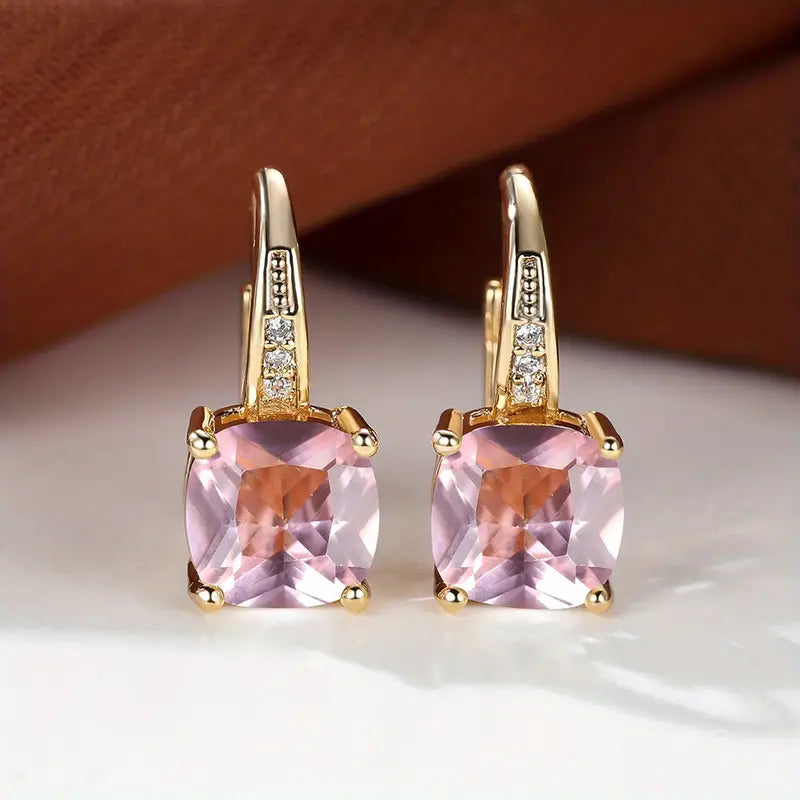 Pendientes aros de piedra Mystic Sapphire | Oro